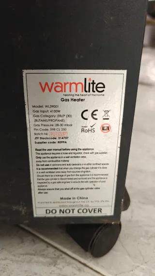 Estufa de gas Warmlite