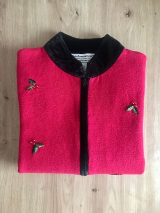 Jersey Navideño Vintage Rojo Cardenales Bordados L