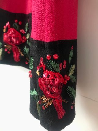 Jersey Navideño Vintage Rojo Cardenales Bordados L