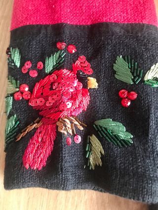 Jersey Navideño Vintage Rojo Cardenales Bordados L