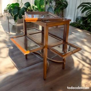 Vitrina/Mesa auxiliar madera y vidrio