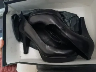 Zapatos de salón negros tacón plataforma talla 36
