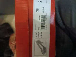 Zapatos de salón negros tacón talla 36 sin marca