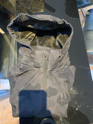 Anorak niño camuflaje pelo interior 8-9 años negro