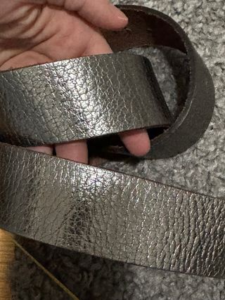 Cintura Moschino Jeans Pelle Cuore Argento 90 cm