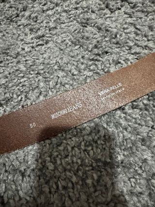 Cintura Moschino Jeans Pelle Cuore Argento 90 cm