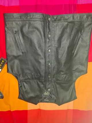 Chaleco de cuero DXR Negro