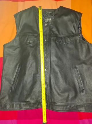 Chaleco de cuero DXR Negro