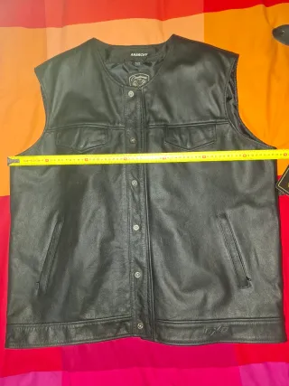 Chaleco de cuero DXR Negro