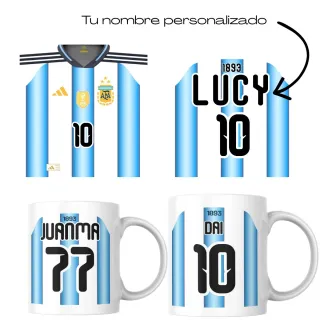 Tazas personalizadas con nombre y número
