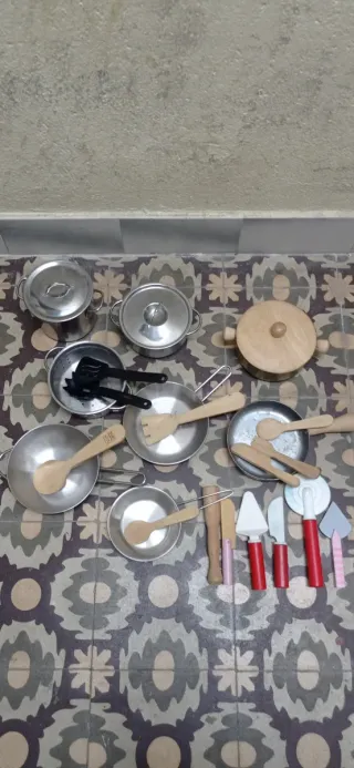 Accesorios Cocina Juguete Madera y Metal