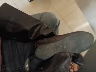 Bota alta negra piel talla 37