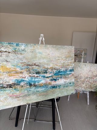 Cuadro abstracto moderno. Pintado a mano