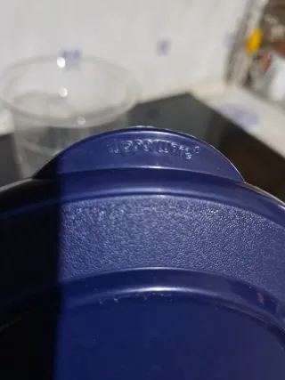 Porta olive Tupperware trasparente blu