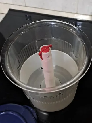 Porta olive Tupperware trasparente blu