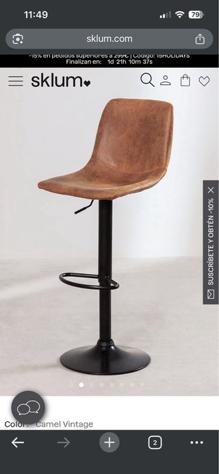 Taburetes regulables polipiel (2 unidades)