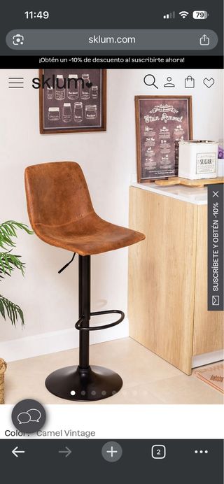 Taburetes regulables polipiel (2 unidades)