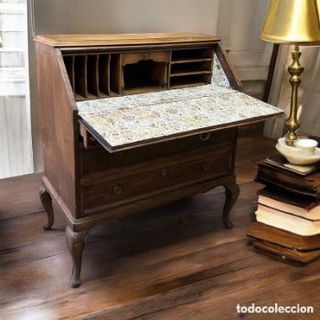 Buró escritorio madera años 60 restaurado