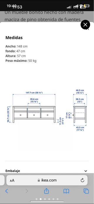 Mobile TV Bianco e Legno Ikea