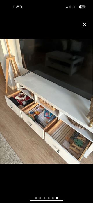 Mobile TV Bianco e Legno Ikea