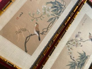 Pintura japonesa vintage de pájaros