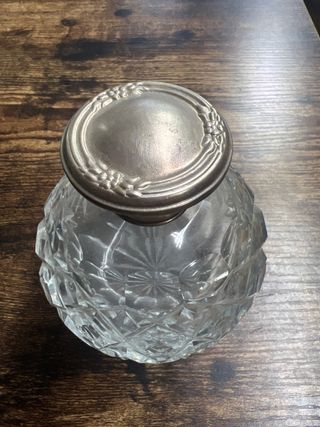 Botella Cristal con tapon en Plata de ley 925 mm