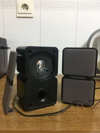 Altavoces Digitales Mini Cadena Negro/Gris