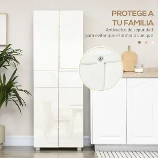 Aparador Alacena Blanco 4 Puertas 2 Cajones