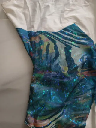 Maillot Patinaje Artístico Azul y Blanco