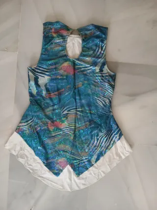 Maillot Patinaje Artístico Azul y Blanco