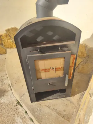 Chimenea de chapa acero grueso con tuberia