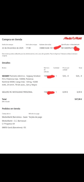 Patinete Eléctrico Segway-Ninebot F3 E Nuevo.