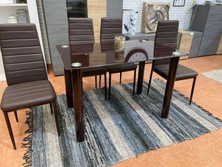 GANGA - Mesa Comedor o Cocina con Sillas Polipiel