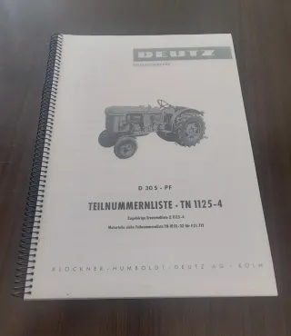 Libro despiece tractor Deutz D30 S PF