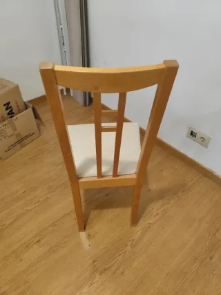 Silla de comedor madera y tela