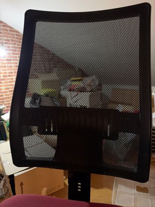 Silla ergonómica oficina roja y negra