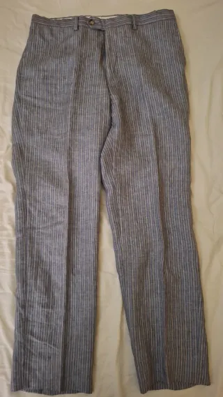 Completo uomo puro lino grigio taglia 50