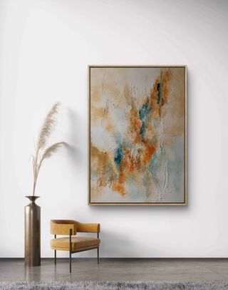 Cuadro grande abstracto pintado a mano salón