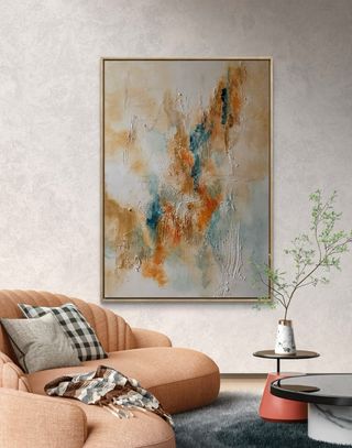 Cuadro grande abstracto pintado a mano salón