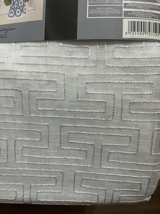 Coppia Tende Bianche e Argento Ricamate 60x240