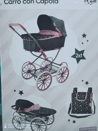 Carro de muñecas Arias con capota