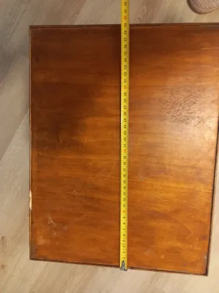 Caja antigua de merceria, de madera maciza