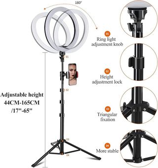 Aro de luz 12 pulgadas con trípode ajustable
