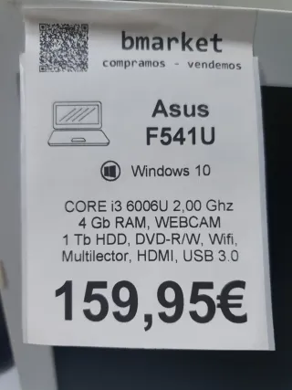 Portátil Asus F541U Blanco
