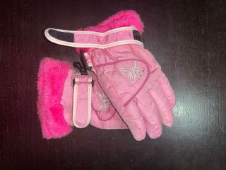Guantes Nieve Niña Rosa Mariposa