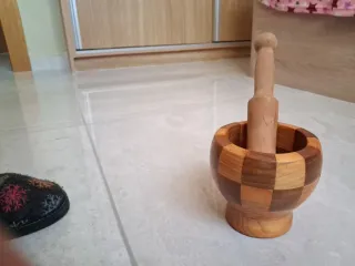 Mortero y Maja de Bambú