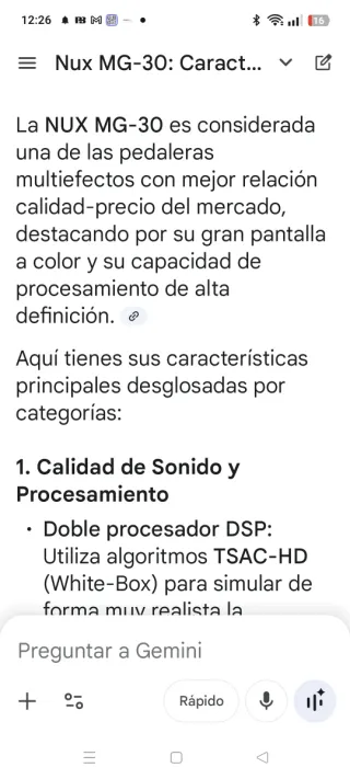 Pedalera Nux MG30 Guitarra Multiefectos.