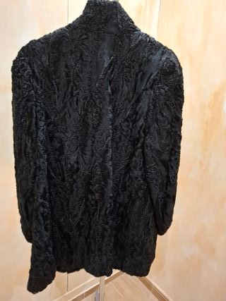 Abrigo Vintage Piel Astracán Negro