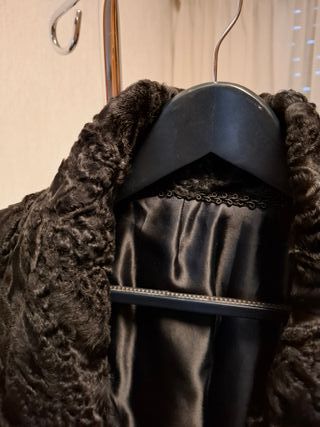 Abrigo Vintage Piel Astracán Negro