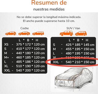 NUEVO! (110€) Funda Coche Exterior SUV XXL 540x210